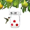 Garden Hummingbird Feeder Small Top Fill Mason Jar With Flower Ports Mason Jar Bird Dish Feeder Garden Decoration For Window And 1