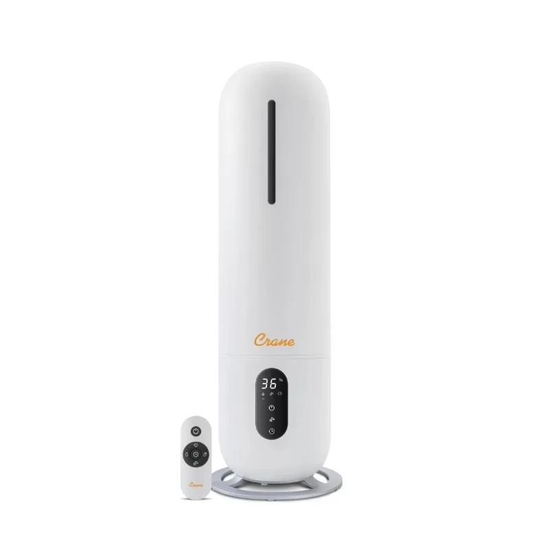 

Crane USA Cool Mist Tower Top Fill Humidifier with Remote, 2 Gallons, 500 Sq. ft Coverage, UV Ionizing Light, White