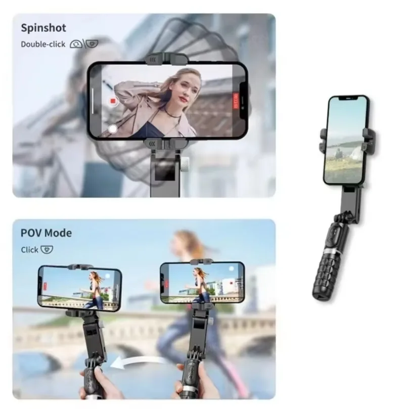 Phone stabilizer selfie stick VIKEFON 360 Degree Q18 Handheld Mobile Phone Stabilizer Selfie Stick Panoramic Shooting Anti-shake Live Broadcasting Light
