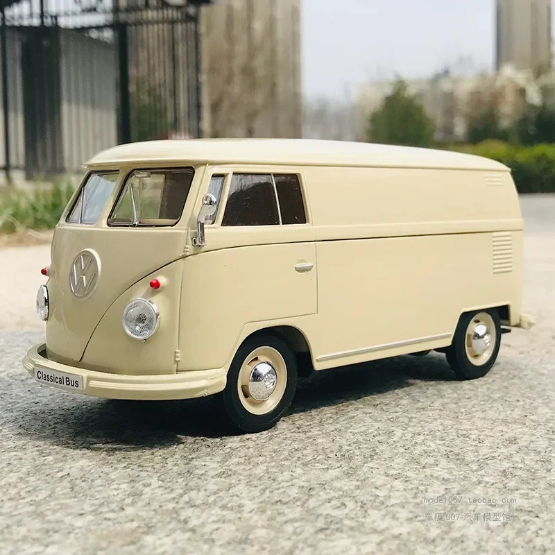 WELLY 1:24 1972 Volkswagen T2 Bus Alloy Car Model Diecasts Metal Toy Vehicles Bus Car Model High Simulation Collection Gift B575