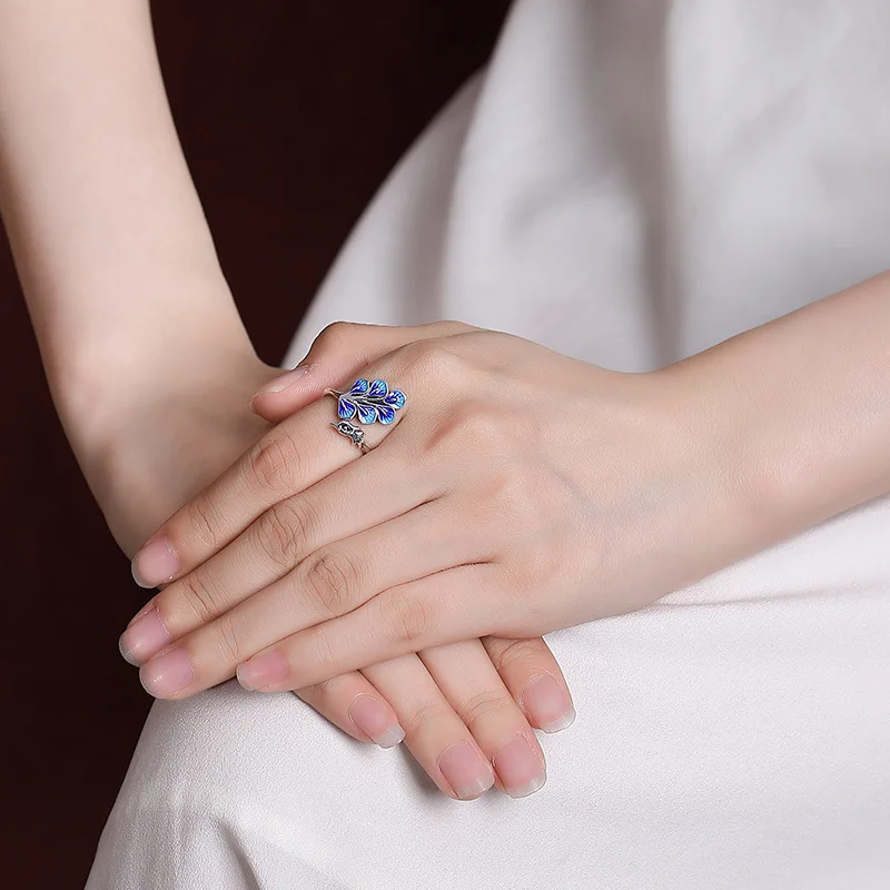 Orecchini a forma di pavone in argento sterling 925 fatti a mano: orecchini con zaffiri, diamanti e rubini - Italia