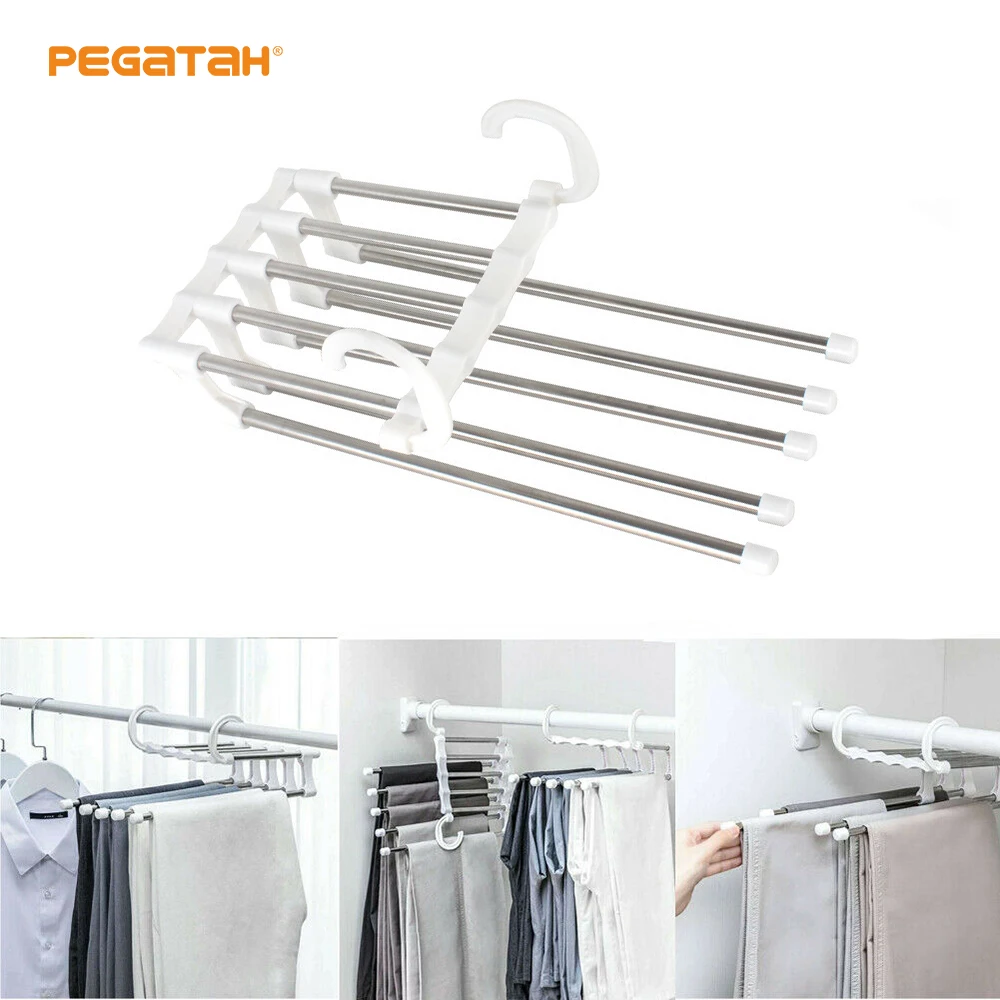 Wardrobe Hanger 5 In 1 Storage Organizer Shelf For Clothes Wardrobe