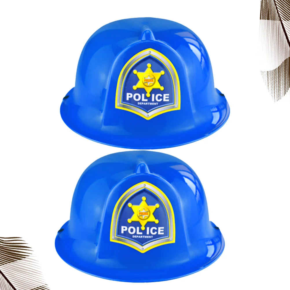 2pcs Simulation Police Hats Kids Role-play Safety Fun Cosplay Props Helmets Toys Gift for Children Day (Police Hat