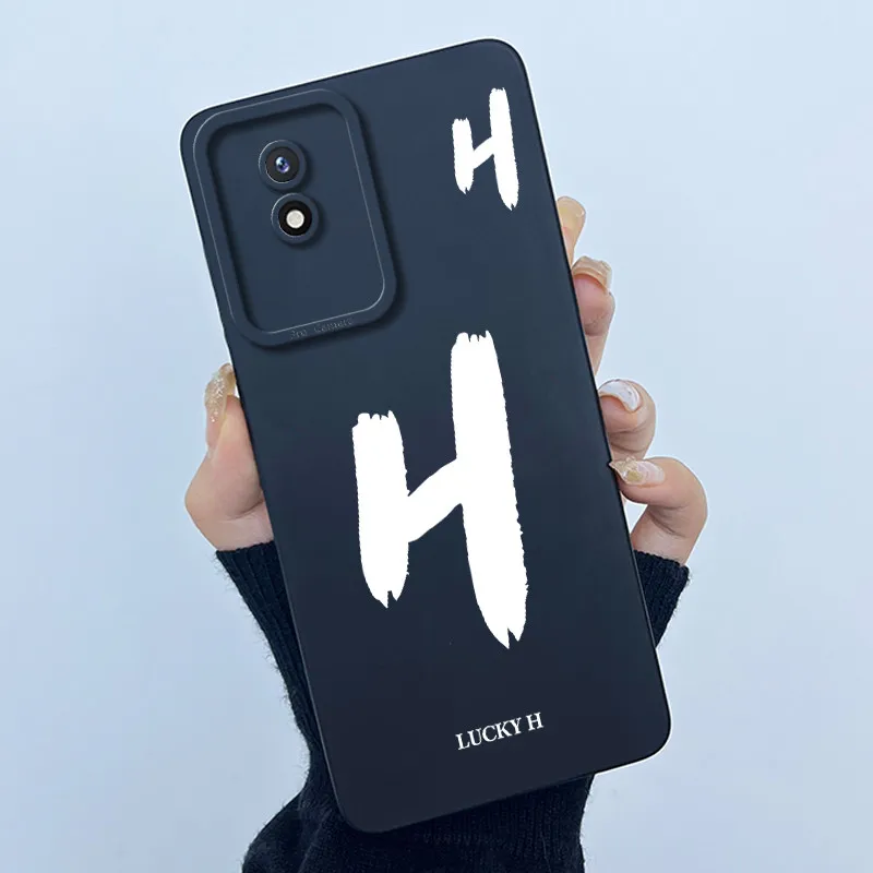 Lucky Initial Letter Silicone Soft Phone Case - Stylish Protective Bumper Cover