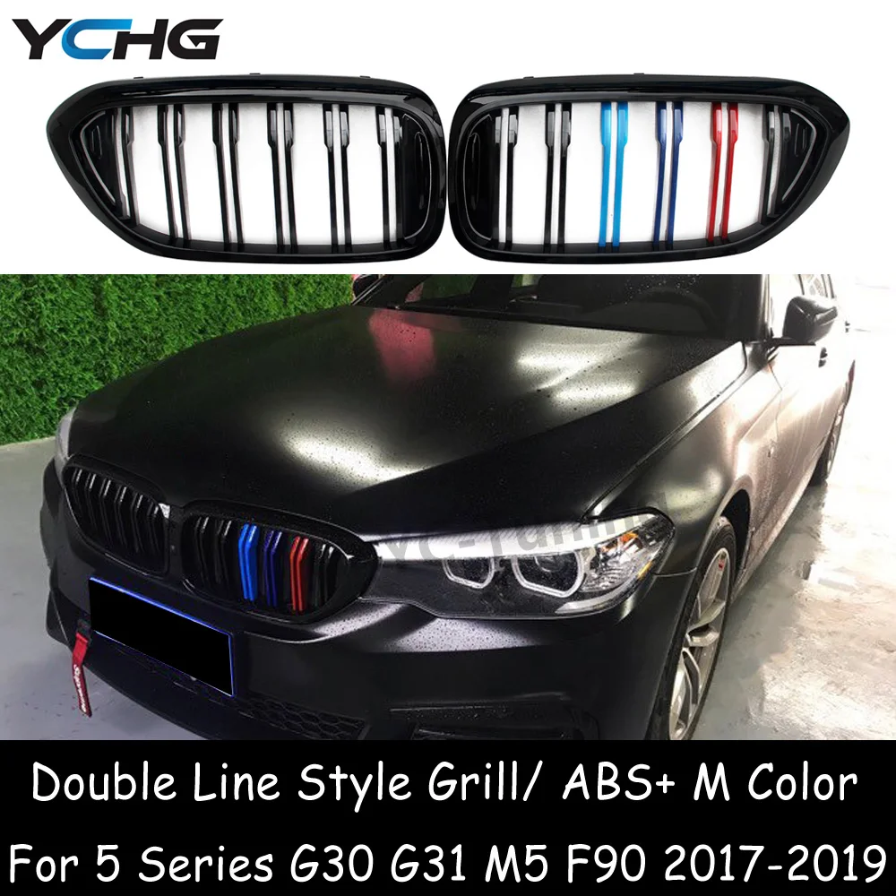 G30 M5 F90 Abs Gloss M Colore Griglia Paraurti Anteriore Per Bmw Serie 5 G30 G31 M5 F90 Pre-Lci 520I 530I 540I M550I M550D 2017-2019