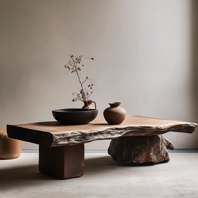 Aesthetic Wood Coffee Table Antique Designer Modern Living Room Decoration Home Furniture