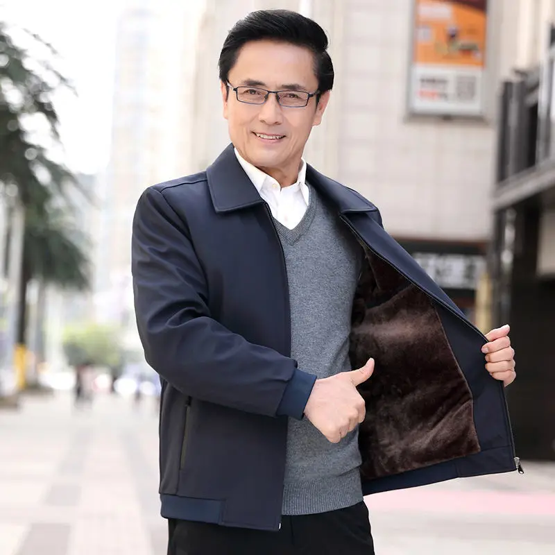 2023 Winter Autumn Long Style Men Warm Jacket Coat Casual Thicken Parka Male Men's Winter Jackets Warm Coat Male Size F02