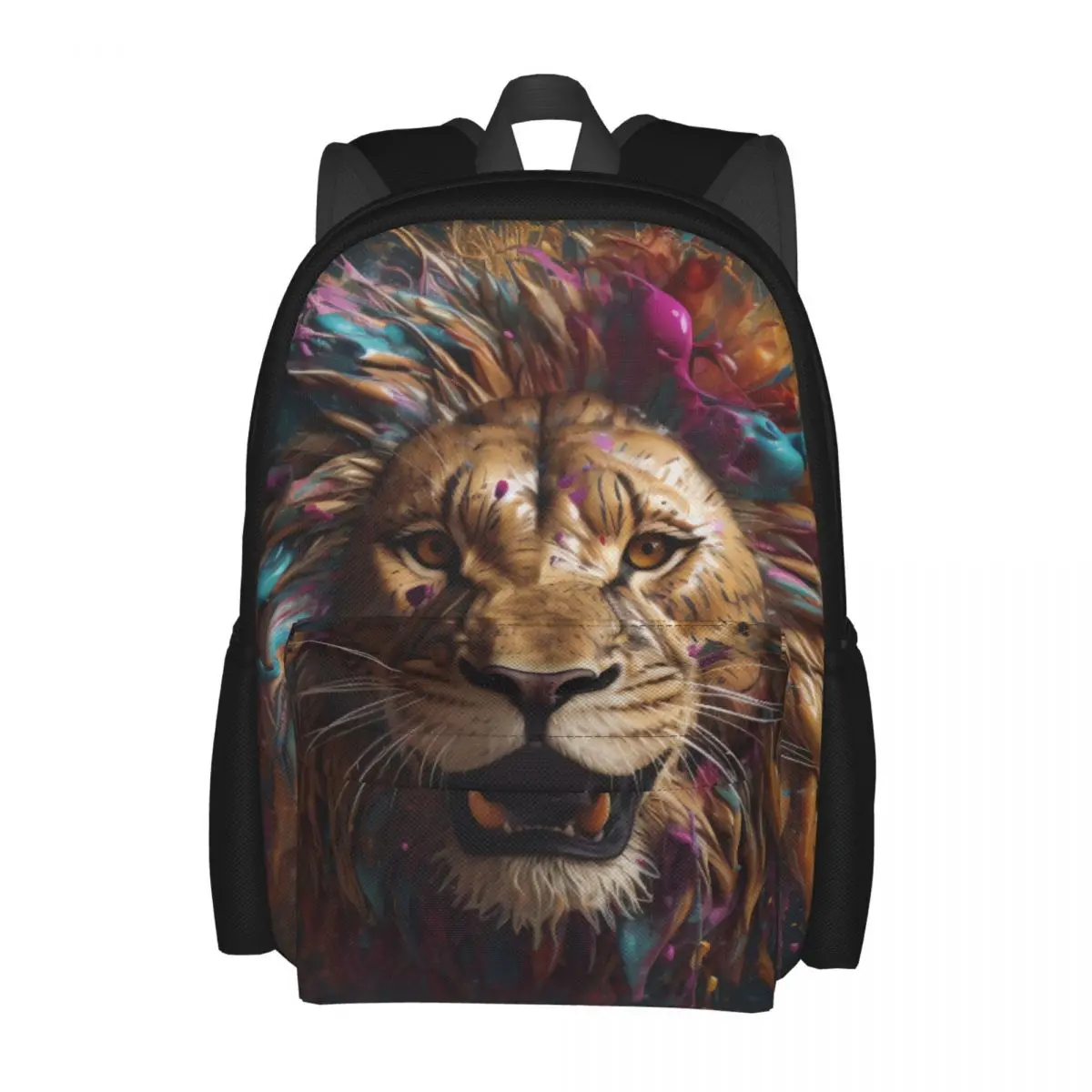 

Lion Backpack Explosive Painting Hiking Backpacks Youth Custom Big High School Bags Casual Rucksack
