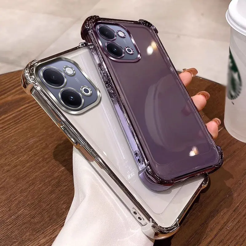Luxury Plating Glossy Edge Phone Case with Four-Corner Shockproof Protection
