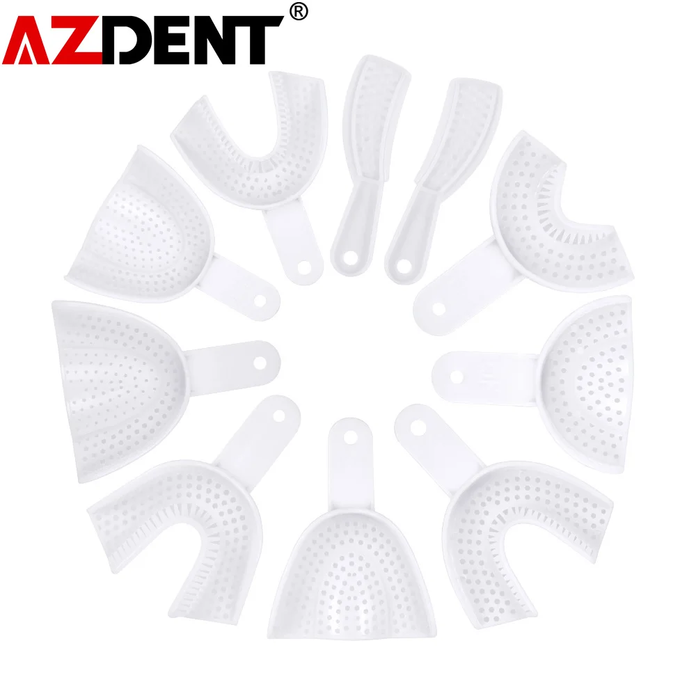 10pcs/set Dental Impression Plastic Tray Without Mesh Dentist Tools