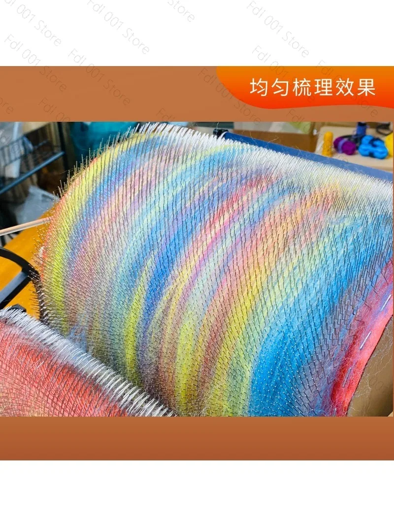 헤비 듀티 핸드 크랭크 드럼 카더 울 섬유 혼합 및 빗질 도구 (혼합 색상 원사 제작 DIY 스피닝 액세서리)