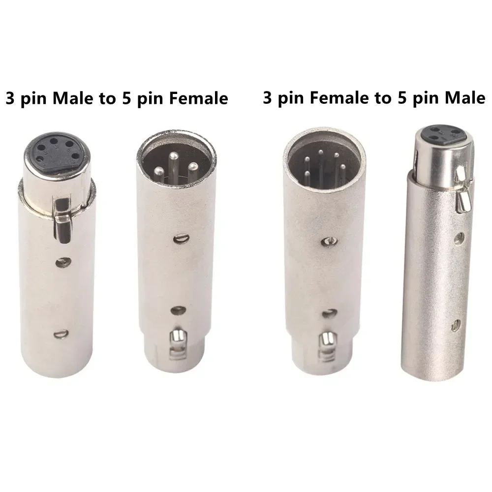 3Pin XLR To 5Pin DMX Metal Cased Converter Audio Lighting Adapter 3 Pin ...