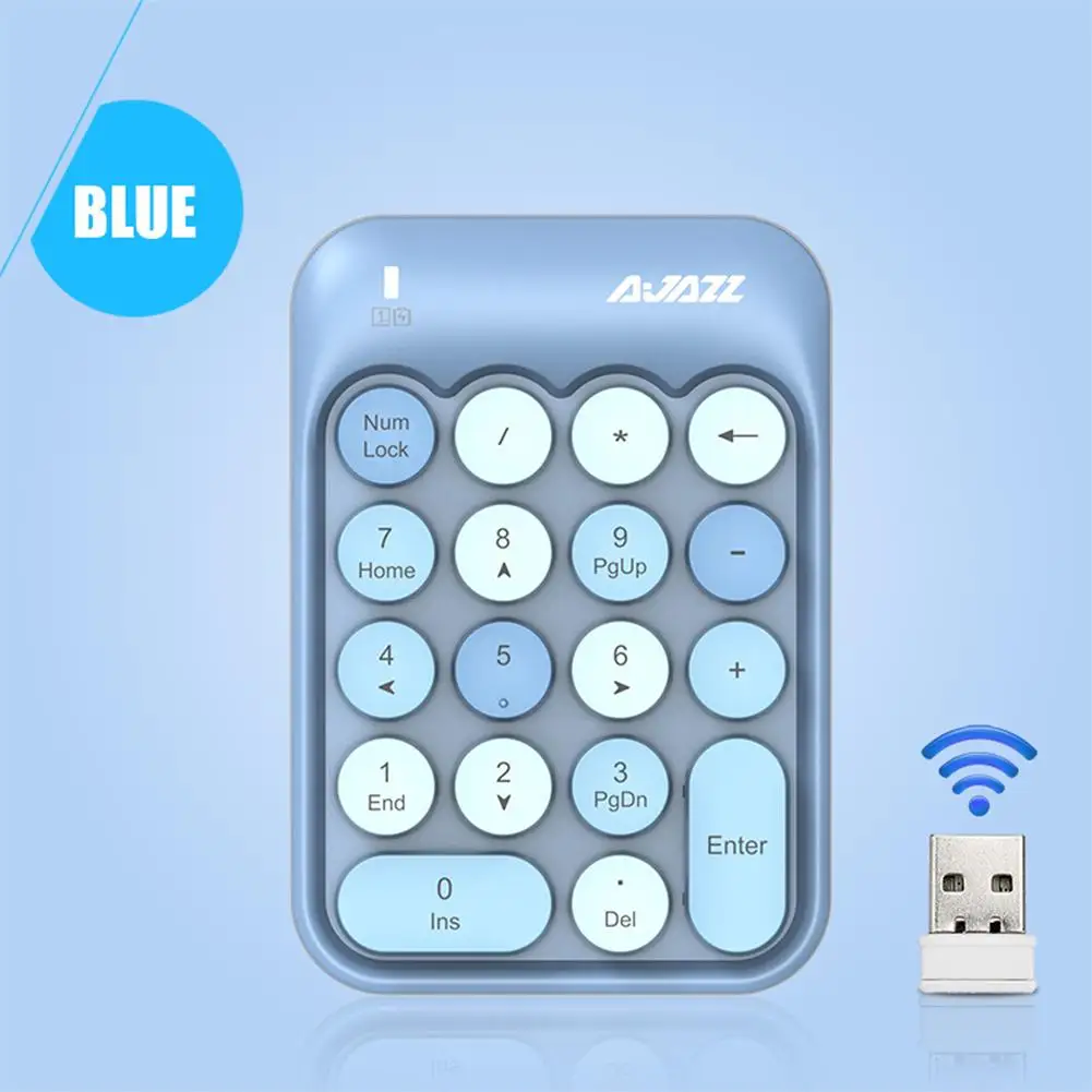 2.4g Wireless Numeric Keypad 18 Keys Mini Portable Chocolate Keycap Computer Digital Wireless Keyboard Mini Teclado 