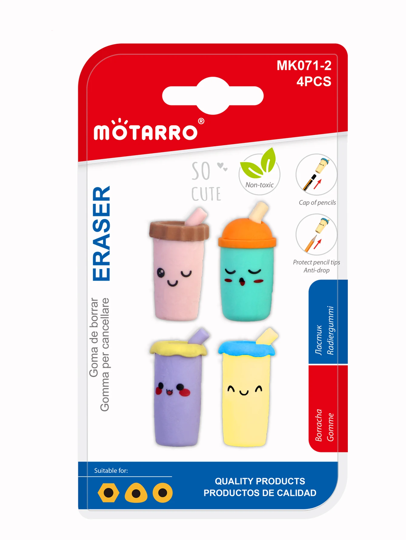 Creative Cute Cartoon Cup Eraser Individual Package Detachable Eraser