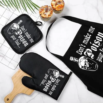 Funny pot holder apron Oven Mitt happy Halloween party fall autumn housewarming Kitchen home decoration mom wife hostess gift 1
