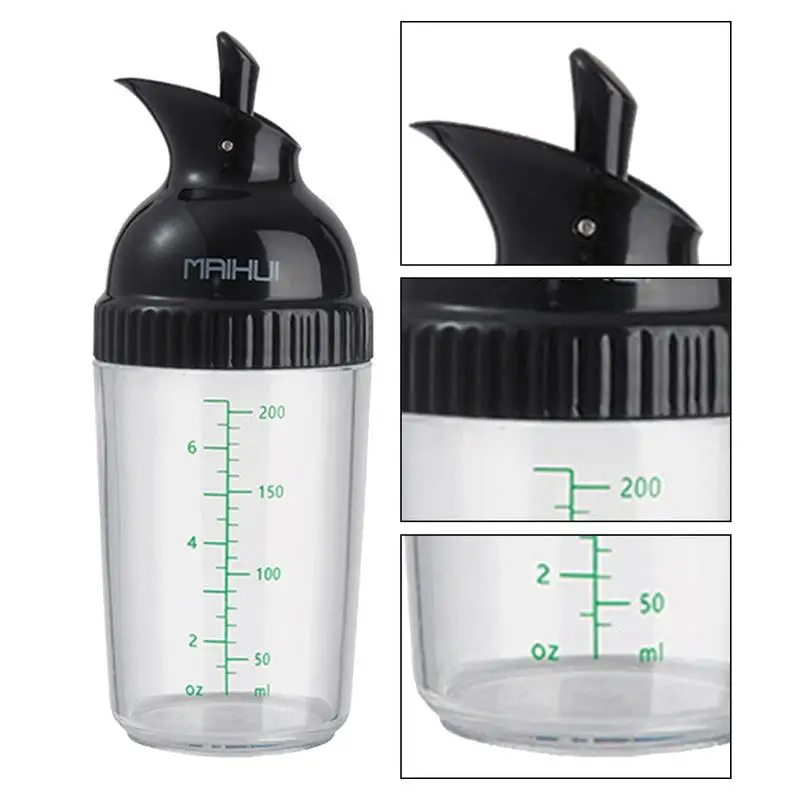 Salad dressing shaker Olive oil dispenser bottle Sauce container Kitchen sealed leakproof with scale