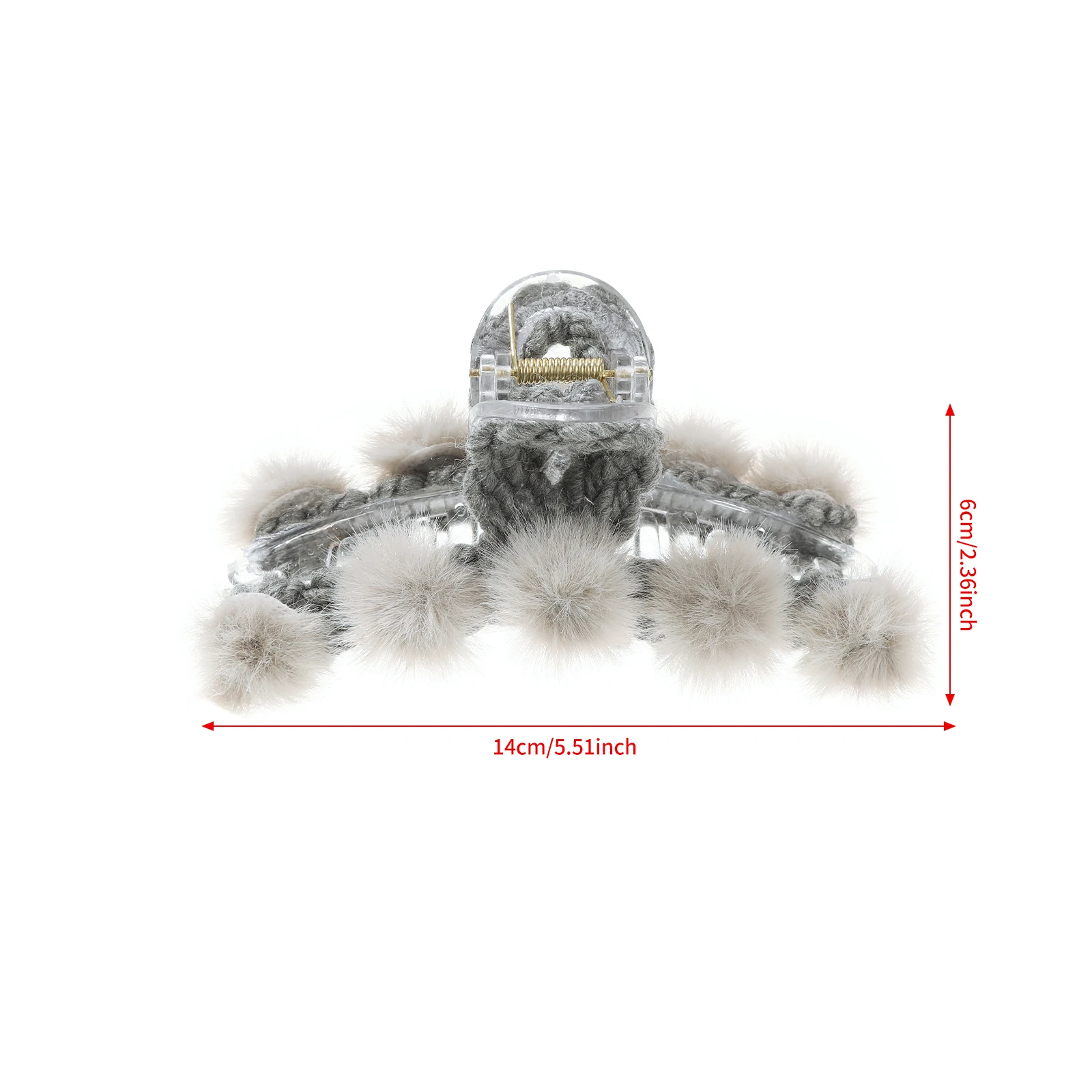 1pc Plush Ball Hair Claw Womens Girl Elegant Hairpins Shark Clips Crab Makeup Hair Styling Barrettes Fashion Hair Accessories