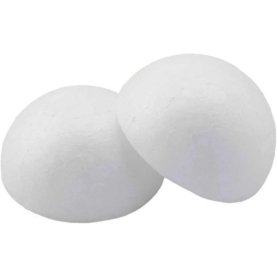 2 Pcs Hollow Half Foam Balls for Crafts White Half Sphere Foam