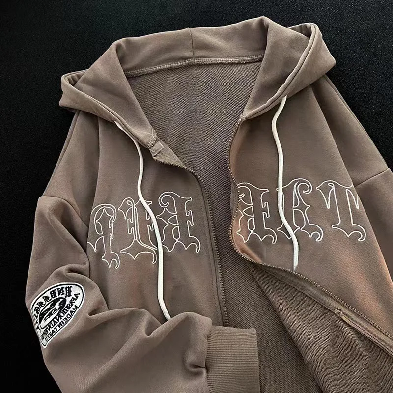 

Hoodie women Streetwear Long Sleeve Zip Sweatshirt Letter Oversized Top Clothing Hoodie Fashion Hoodie goth Sweater