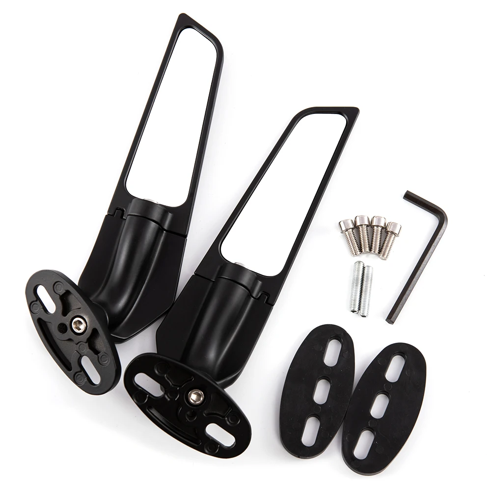 

2PCS Modified Motorcycle Rearview Mirrors Wind Wing Adjustable Rotating Side Mirrors For KAWASAKI NINJA 250 300 400 650 H2 H4