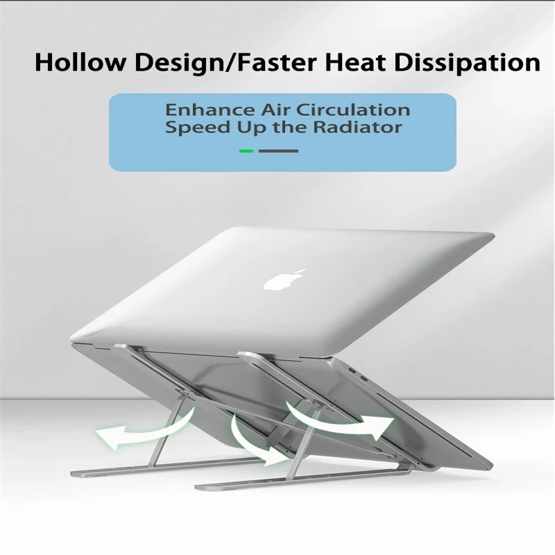Laptop Stand Aluminum Alloy with Cooling Fan Tablet Cooling Holder Foldable Radiator Support Lift Anti-skid for 11-17 Inch