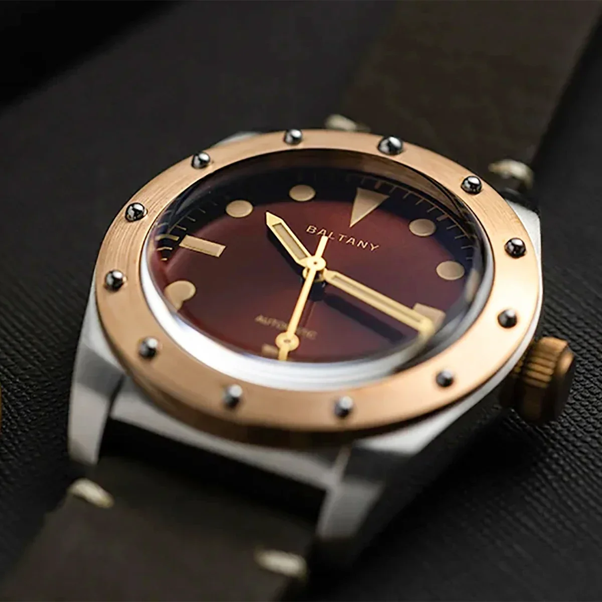 Mechanical Watch Baltany 2025 Sailing Series Nh38 Men's Bronze Case Sapphire Waterproof 20Bar Super Glow Classic Vintage