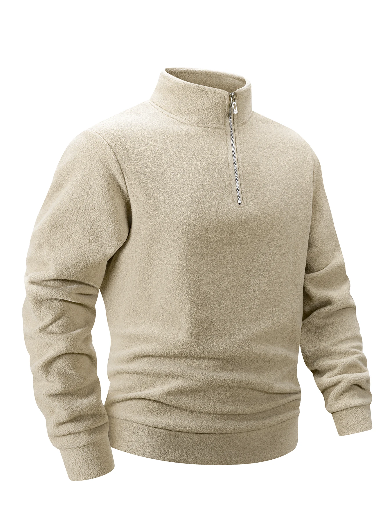 2025 Men Casual Fleece Sweatshirts Tops Men Sport Classic Stand Collar Sweatshirts Men’s Quarter Zip Hoodie Basic Pullover 3XL 5