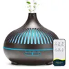 500ML Aromatherapy Essential Oil Diffuser Wood Grain Remote Control Ultrasonic Air Humidifier Cool with 7 Color LED Lights 1