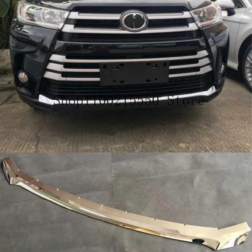 

Car Accessories For Toyota Highlander 2018-2021 ABS Chrome Front Bumper Center Grill garnish molding trim Cover