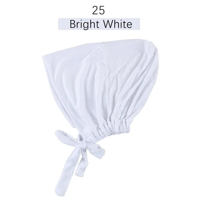 Muslim Women Elastic Tie Back Inner Hijab Caps Cotton Jersey Stretch Underscarf Modal Bonnet Headwrap Turbante Mujer 25