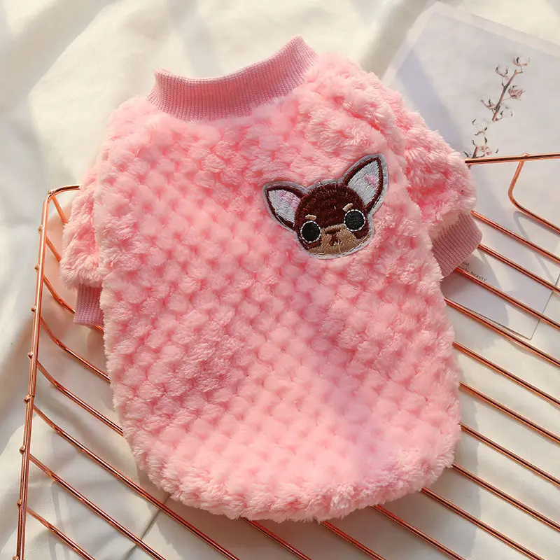 Pet Clothes Pink Soft Fleece For Small Medium Dogs Cats Warm Winter Dog Coat Jacket Puppy Cat