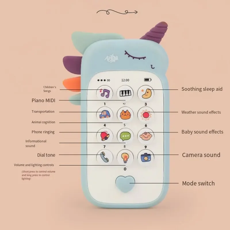 Phone Toys Baby Music Sound Telephone Sleeping Toys Teether Simulation Toys Infant Early Educational Toy Kids Gifts