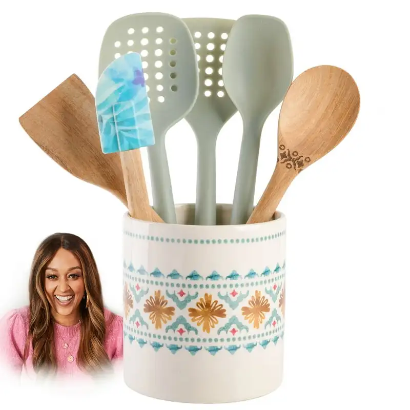 

Savory Saffron 7-Piece Kitchen Tool Set with Ceramic Crock