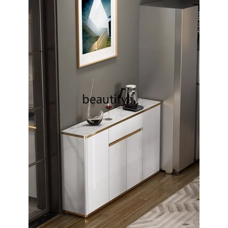 

Ultra-Thin Sideboard Cabinet Minimalist Stone Plate Locker Living Room Wall Tea Cabinet Sideboard Cabinet Extremely Narrow