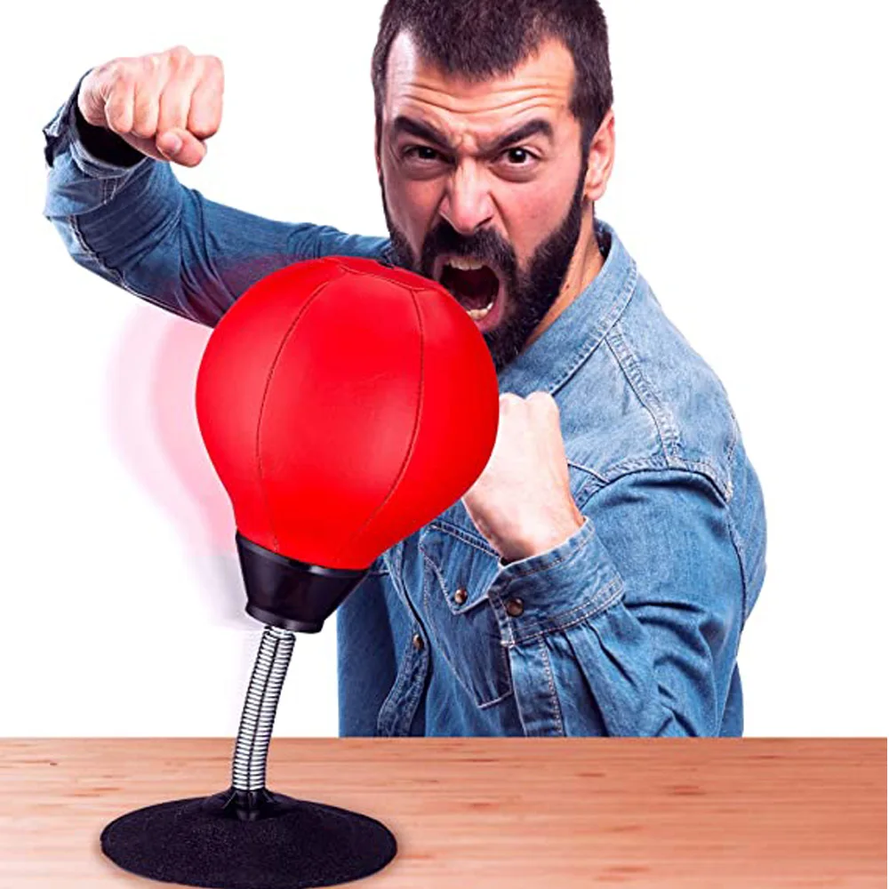 PU Desktop Boxing Ball Stress Relief Inflatable Punching MMA Speed Reflex Training Muay Thai Exercise Sports Fitness Equipment