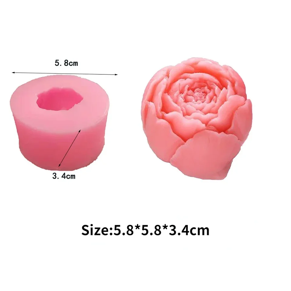 JS MOLD Lot De 3 Moules En Silicone De Grande Pivoine - 3D DIY
