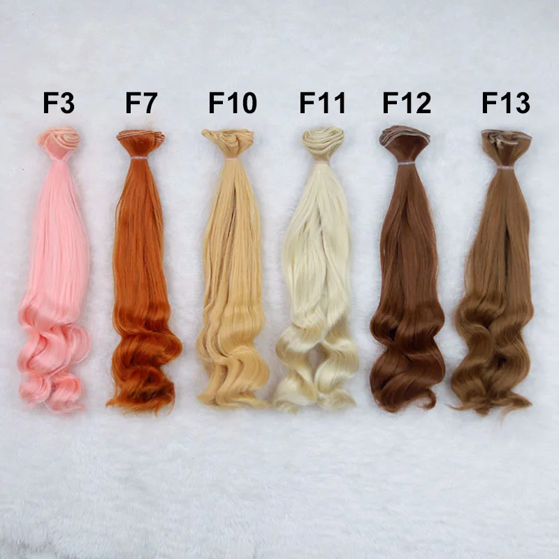 25cm Big Wave Wig High Temperature Heat Resistant Doll Hair For 1/3 1/4 1/6 BJD Diy Curly Wigs Semicircle Buckle Gradient doll wigs toy wigs mohair wig