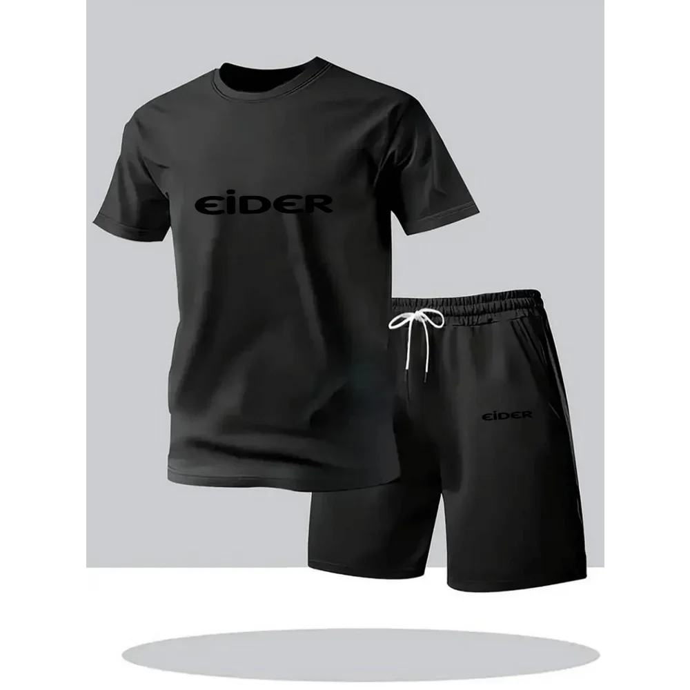 Completo da Uomo 2026: T-shirt Sportiva Traspirante con Stampa Fantasia e Pantaloncini Casual alla Moda, Set Estivo Streetwear - immagine 2
