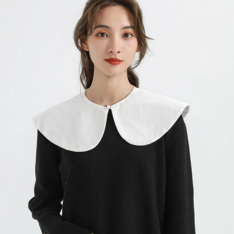 Elegant White Faux Collar Scarf Shawl Accessory