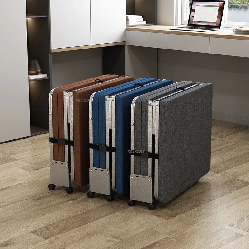 Mobile Folding Beds Office Adults Single Lunch Break Bed Home Simple Foldable Bedroom Bed Accompanying Hardboard Portable Bed Z