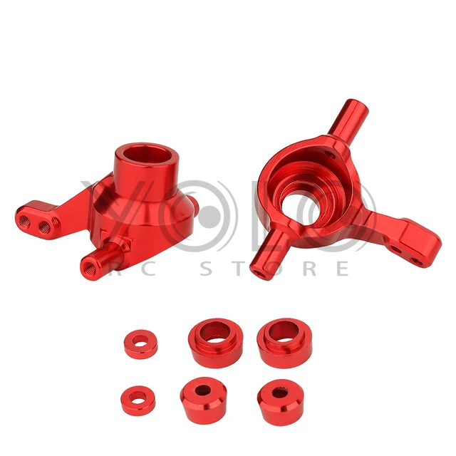 Tamiya TA02T Aluminum Front C-Hub Upgrade Set - 1 Pair, Red (Weather Resistant) 9 thumbnail image
