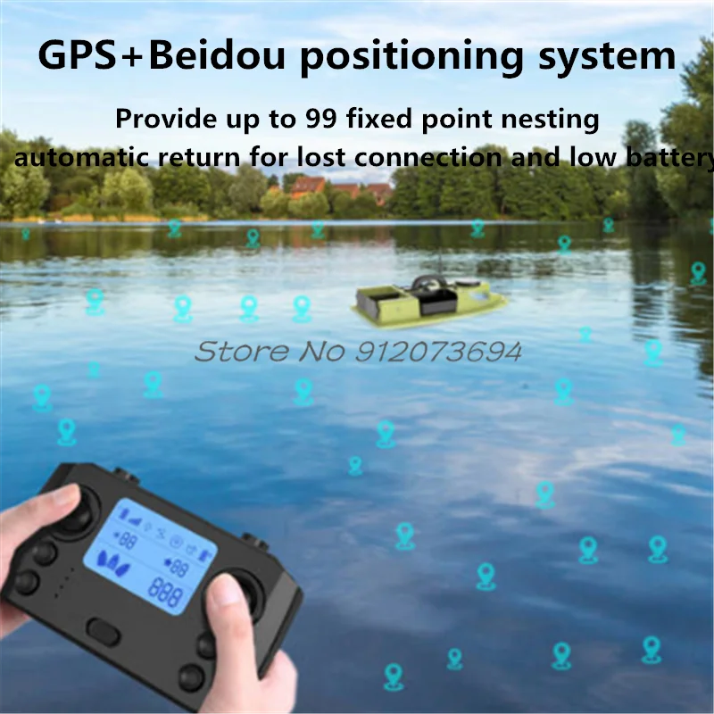 Remote Control Boat Professional Separate 4 Warehouse Radio Control Fishing Boat 600M 99GPS 3KG Load Auto Return Seal Waterproof Sonar RC Bait Boat
