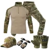 Men Tactical Suits Outdoor Airsoft Paintball Clothing Uniform Shooting Field Combat Shirt Camouflage Shirt Cargo Knee Pads Pants 6