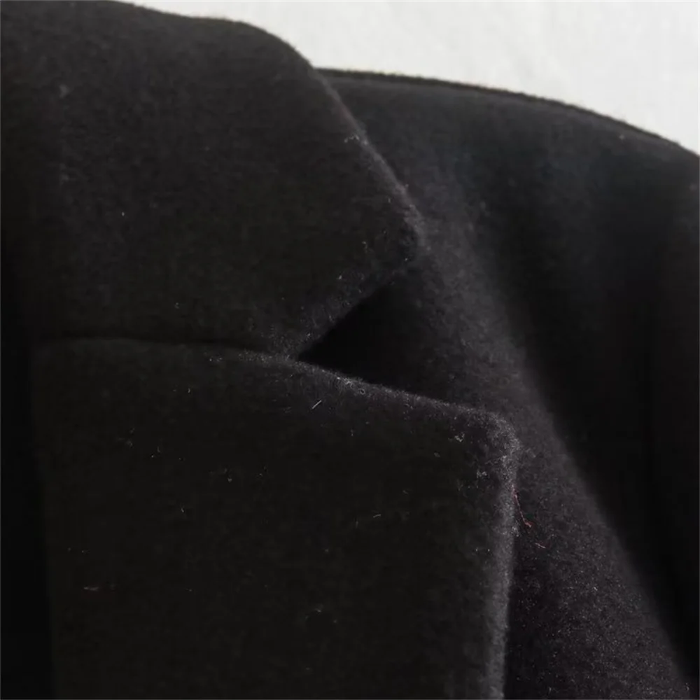 UNIZERA 2023 Autumn/Winter New Women's Wear New Fashionable Style Mid length Polo Collar Long Sleeve Open Front Coat Coat 6