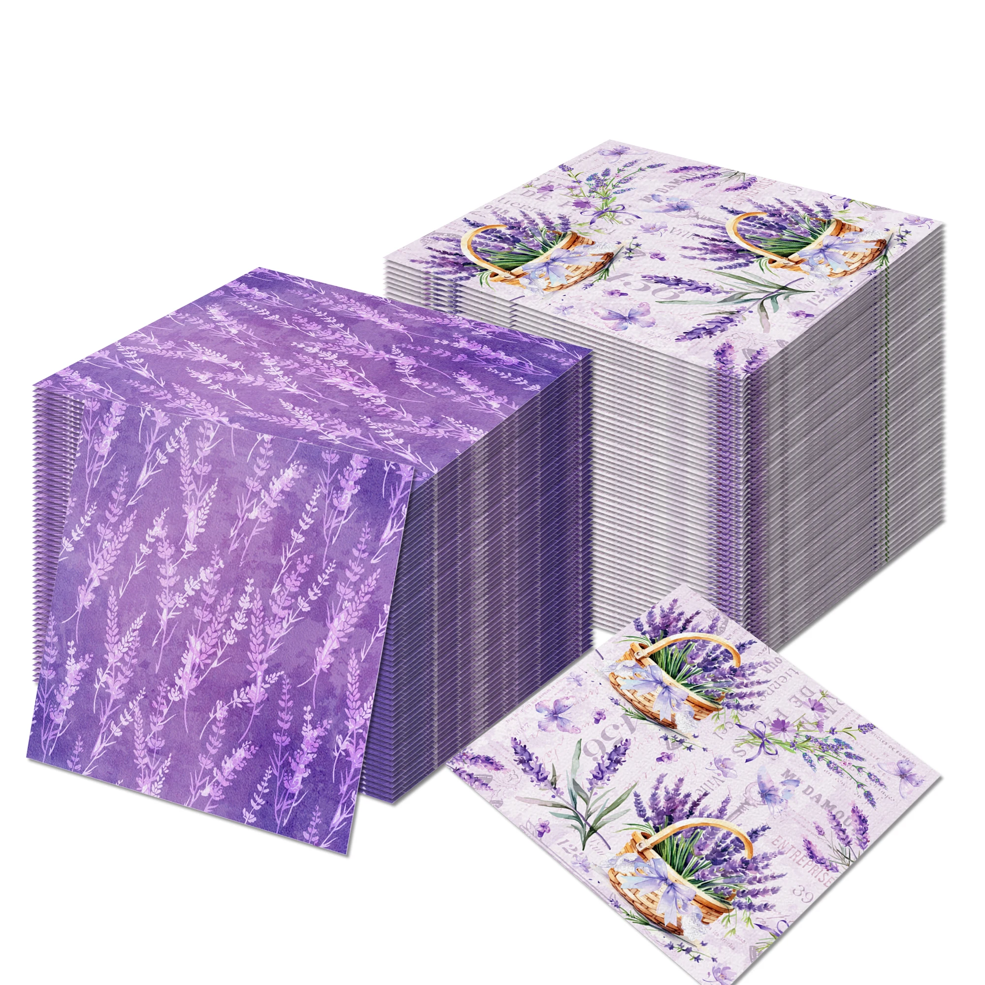 20/40/60/80 stücke Lavendel Gast Servietten Geburtstag Dekoration Einweg Abendessen Papier Serviette Für Hochzeit Dekoration Party liefert – Detail 7