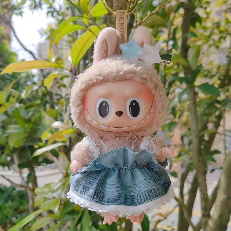 thumbnail image 1 of Mini ropa de peluche para muñecas, accesorios para traje, Kpop, Exo, Labubu, Idol, estrella, horquilla, falda, ropa, regalo, 17cm, 1 of 4