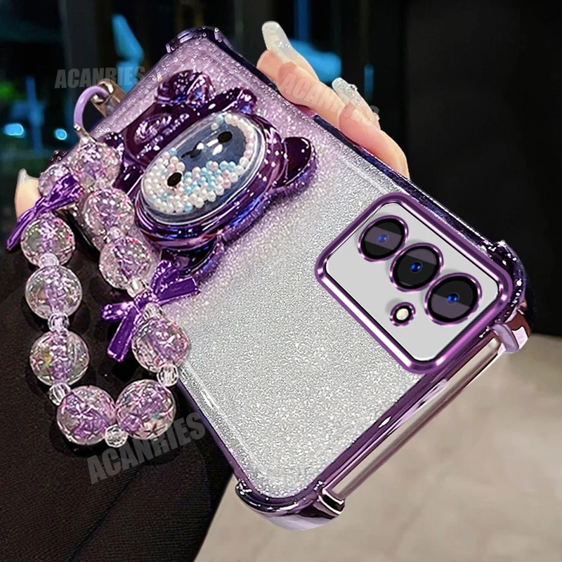 Star Lanyard Bear Holder Gradient Shockproof Silicone Case