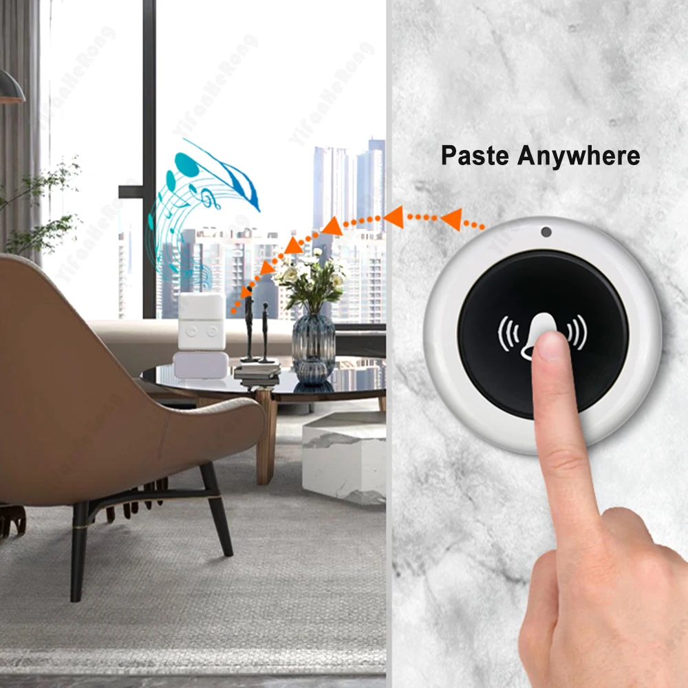 150M Wireless Doorbell 30pcs Music Waterproof Remote Controller USB Smart Door Bell Receiver Single Button Remote Control