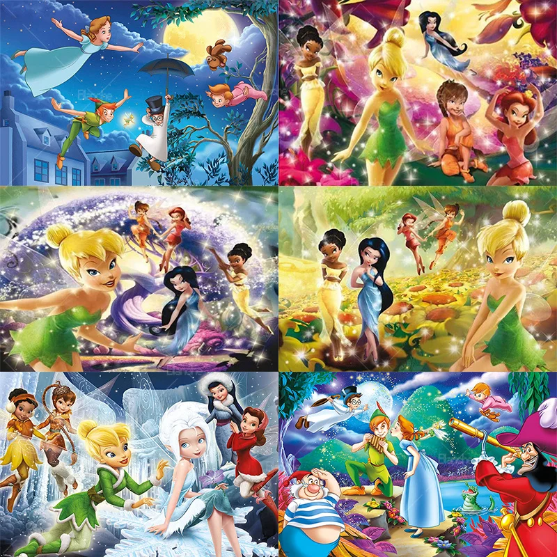 Puzzle Peter Pan et Tinker Bell, grande série de dessins animés, pour  adultes, jouets éducatifs, cadeaux - AliExpress