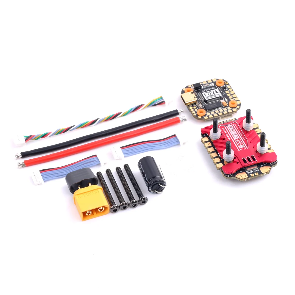 SKYSTARS F722FC MPU6000 및 AM32 55A 4IN1 ESC 미니 스택 3-6S Baro 내장 OSD 풀 컬러 LED 지원, DJI RC FPV 레이싱 드론